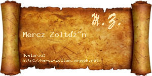 Mercz Zoltán névjegykártya